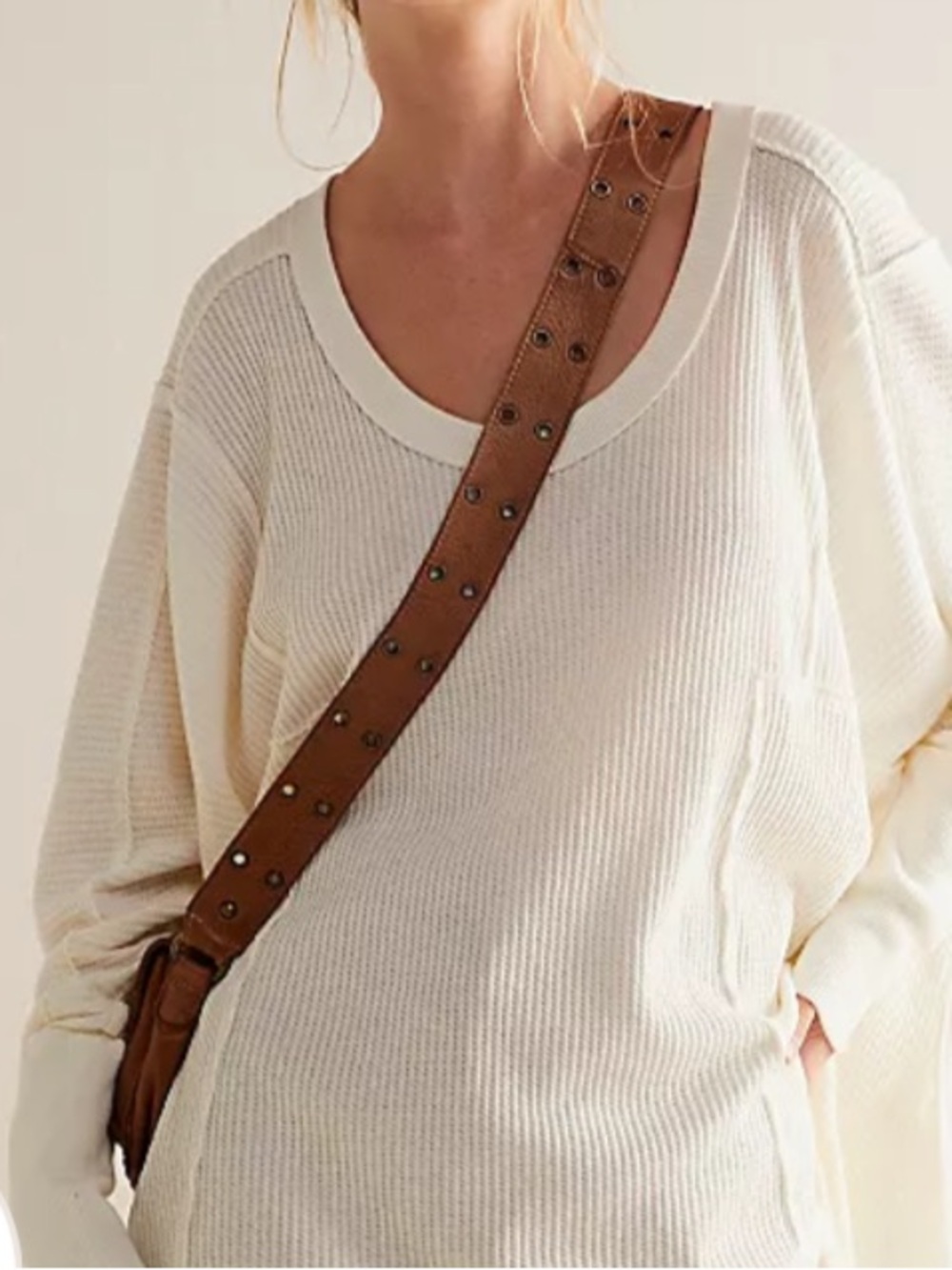 Free People -We The Free Ollie Oversized Thermal Knit Top - Picture 2 of 16